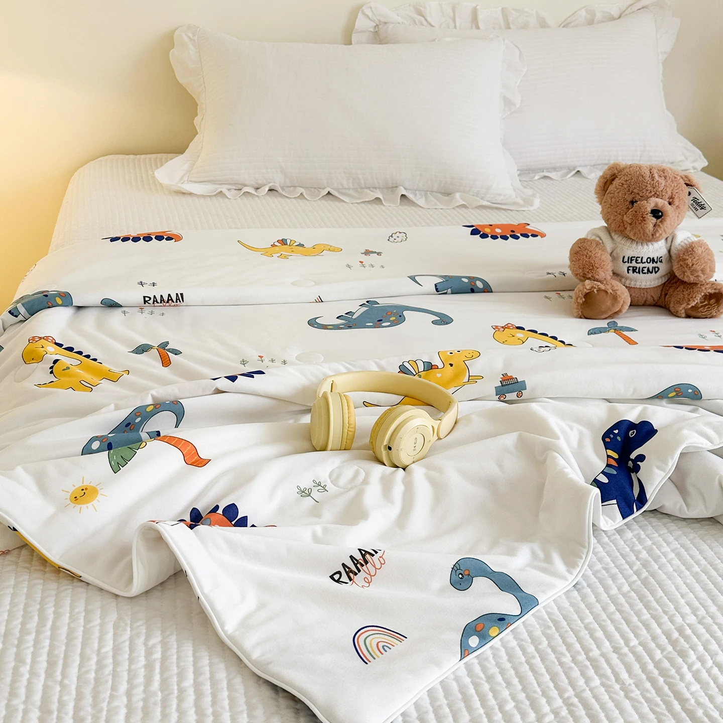1pc Cartoon Printed Summer Duvet Single/Queen Size Soft Bedspread Air Condition Comforter Skin-friendly edredones para cama