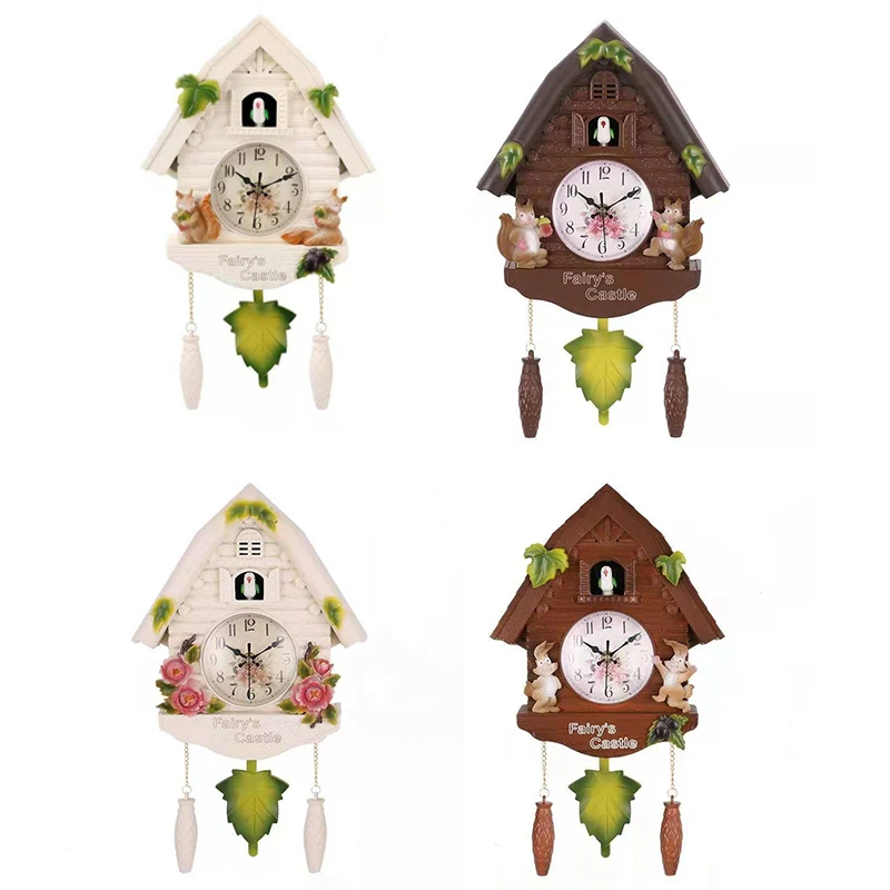 【Ship Within Cute Bird Wall Clock Cuckoo Alarm Clock Cuckoo Clock Living Room Watch Brief Children Bedroom Decor Home Day Time A