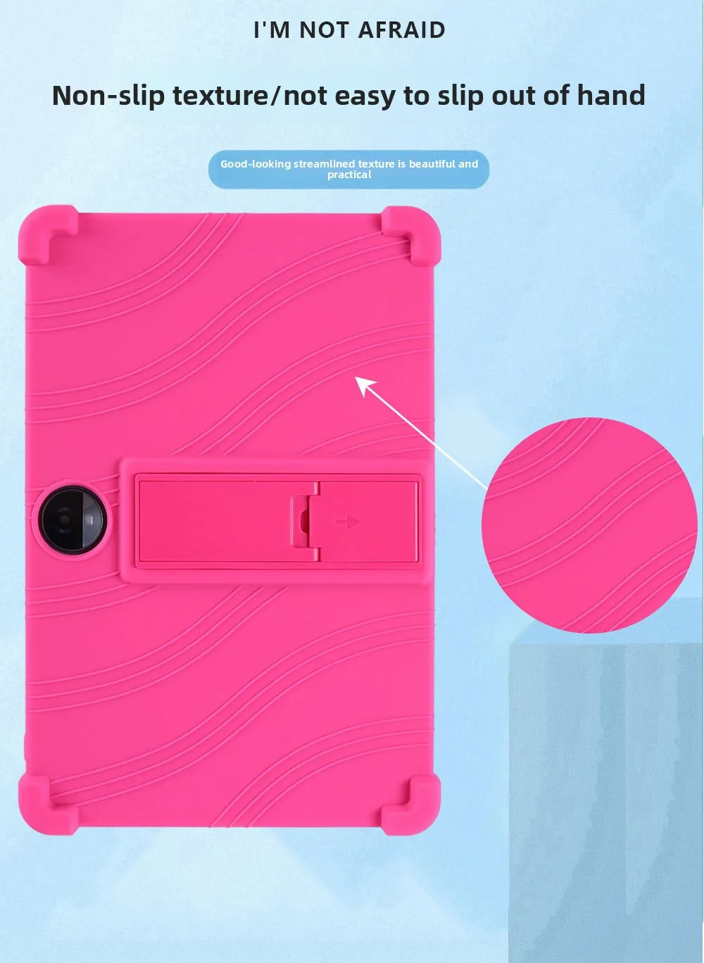 Silikonhülle für TUOHAITIME C5 WXUNJA C5 11 Zoll Tablet, stoßfeste Schutzhülle mit Ständer, TPU-Ganzkörperhülle – Detail 3