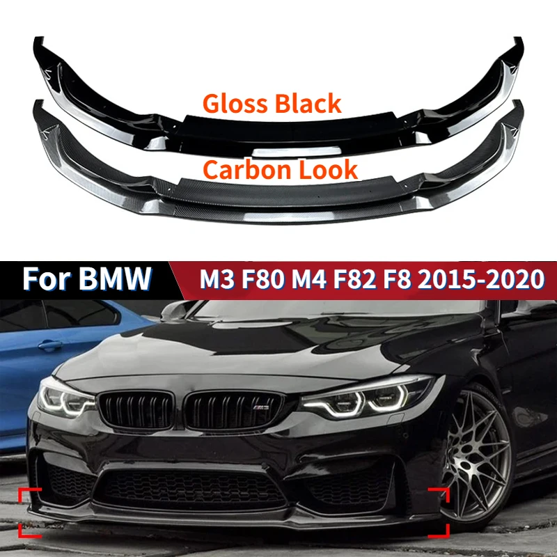 

Car Front Bumper Lip Spoiler Splitter 3PCS For BMW M3 F80 M4 F82 F83 2015-2020 Diffuser Splitter Cover Gurad Body Kits Tuning