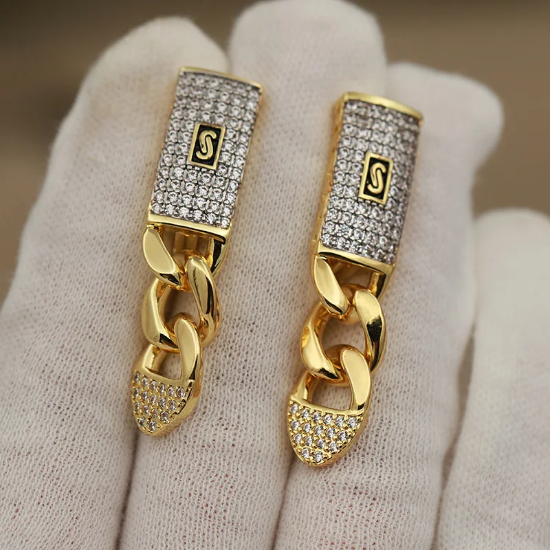 جديد البصر تصميم كلاسيكي زركونيا شرابة وأقراط للنساء أزياء العلامة التجارية مجوهرات أقراط كريستال كاملة