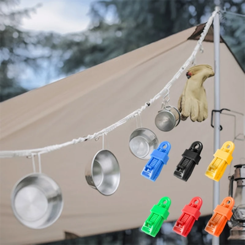 

20PCS Large Tent Clamps Strong Grip Windproofs Anchors Shelter Fastening Clip Suitable for Camping Shelter Accessories