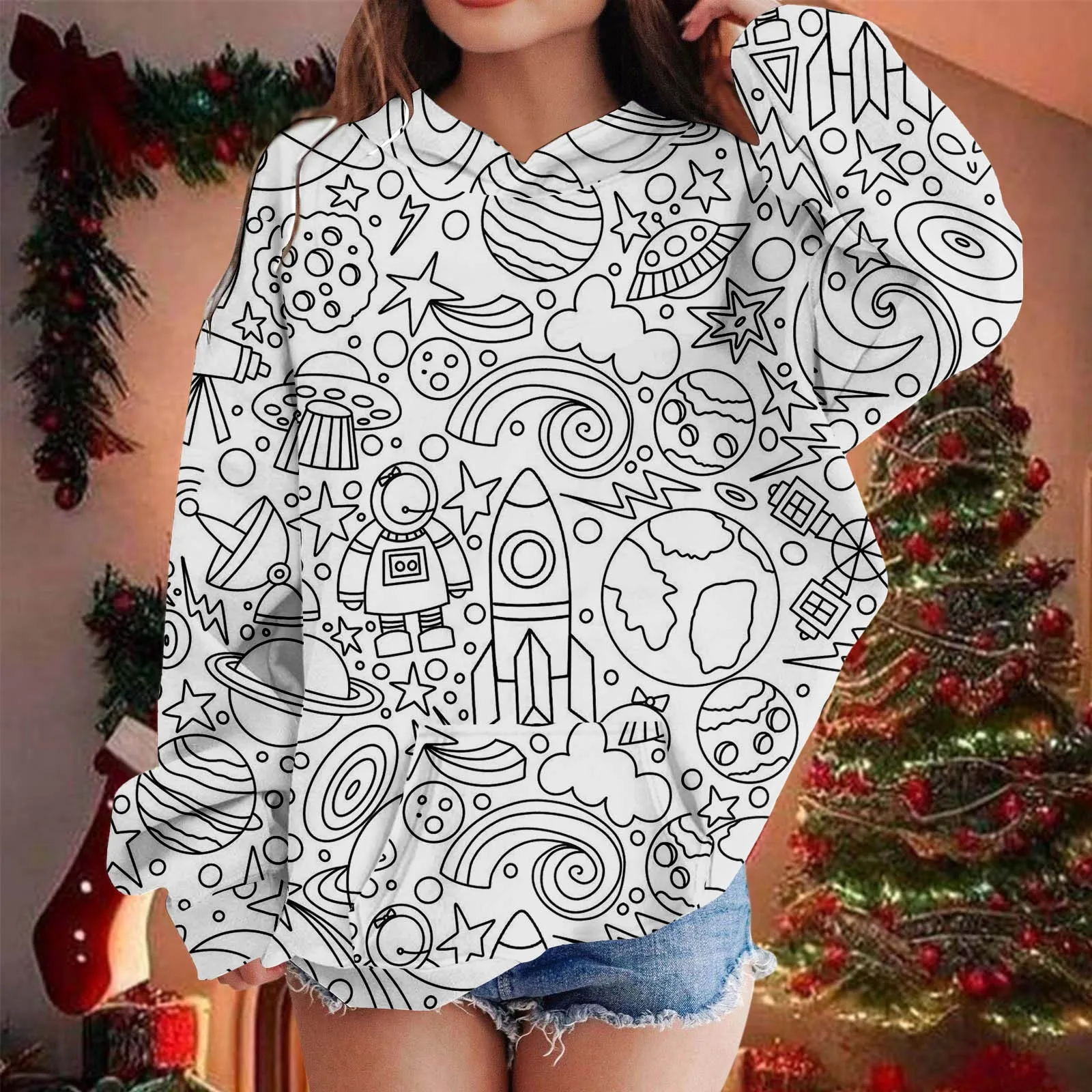 New DIY Hoodies Kids Sketch Colorful Tops Kids Art Color Your Own Pullovers Handicraft Toys DIY Crafts Pullovers For Baby Girl