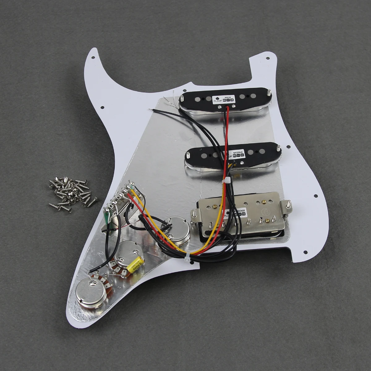 FLEOR Alnico 5 HSS Prewired Electric Guitar Pickguard SSH Loaded ST Guitar Parts