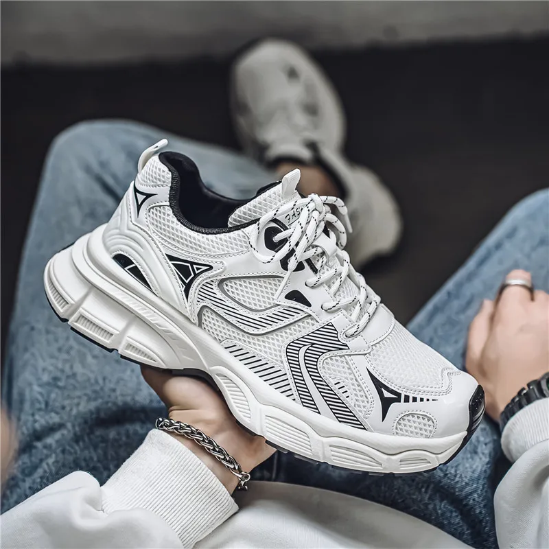 Zapatillas de deporte blancas para hombre, zapatos para caminar, zapatillas para correr, zapatos casuales para hombre, zapatos de Tenis de tamaño Normal