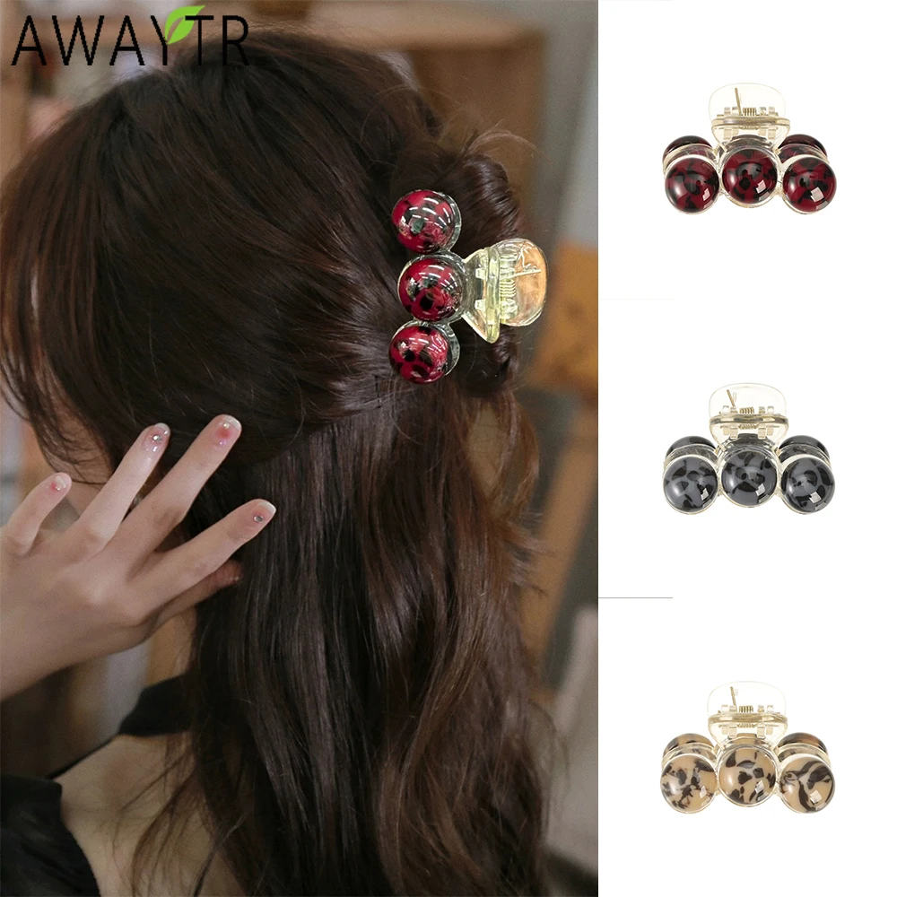 AWAYTR Elegant Agate Beads Hair Claws Fashion Hair Clips Crab For Women Girl Gift Hair Accessories Valentine Headwear