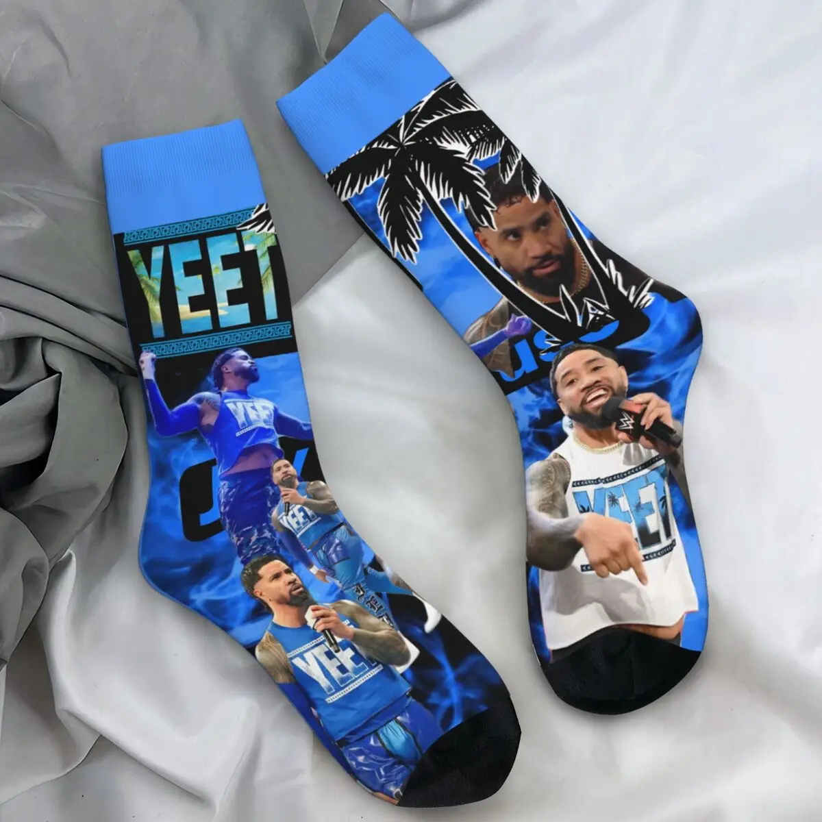 

Jey Uso Yeet борцовские чулки, винтажные носки на заказ, зимние нескользящие носки, мужские мягкие дышащие носки унисекс для скейтборда