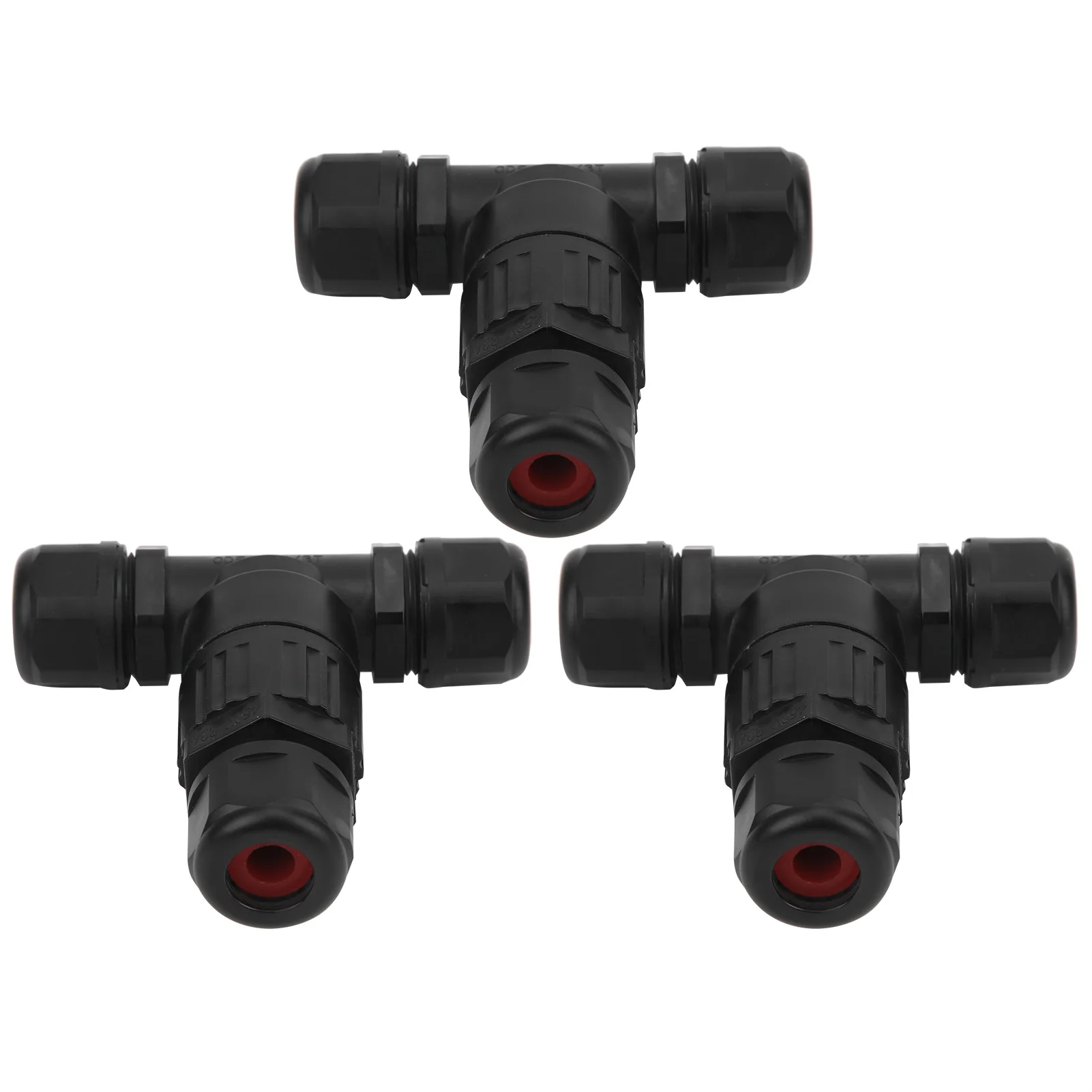 

3Pcs IP68 Waterproof Connector Electrical Cable Connector 3 Way T Shape Outdoor Industrial Accessories