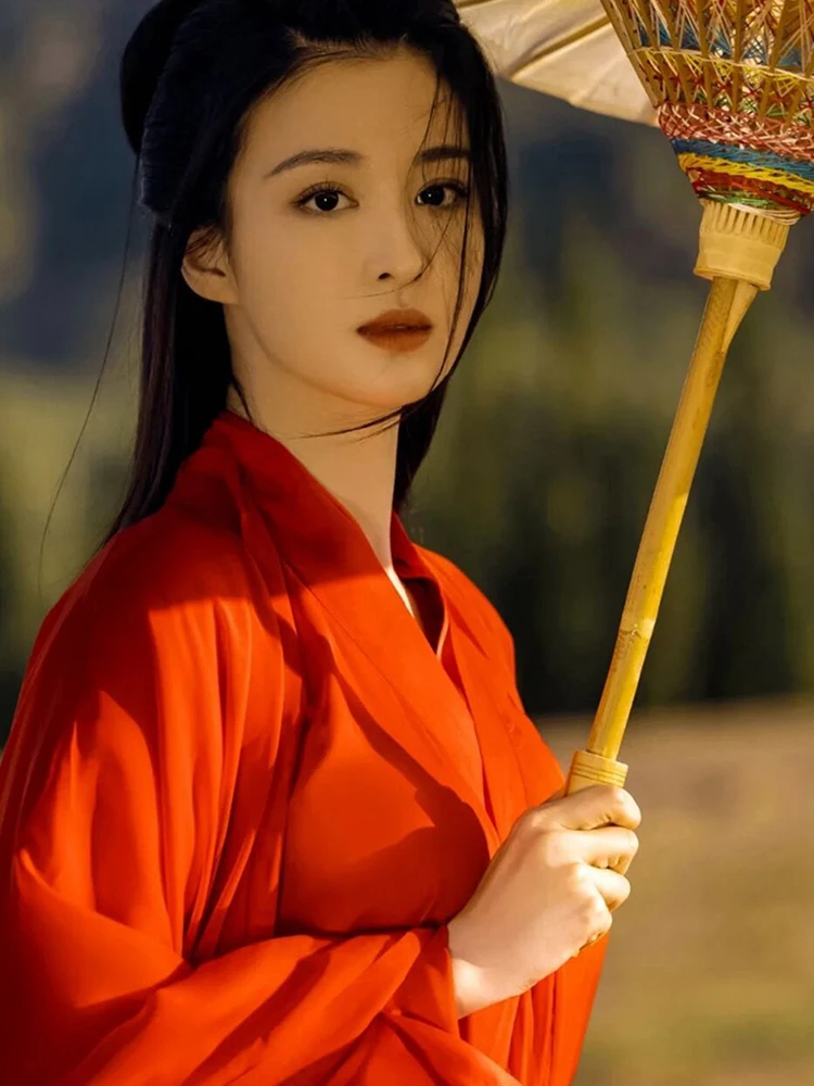 레드 한푸 드레스 전통 중국 의류 요정 의상 고대 당나라 정장 공주 할로윈 카니발 코스프레 파티 의상