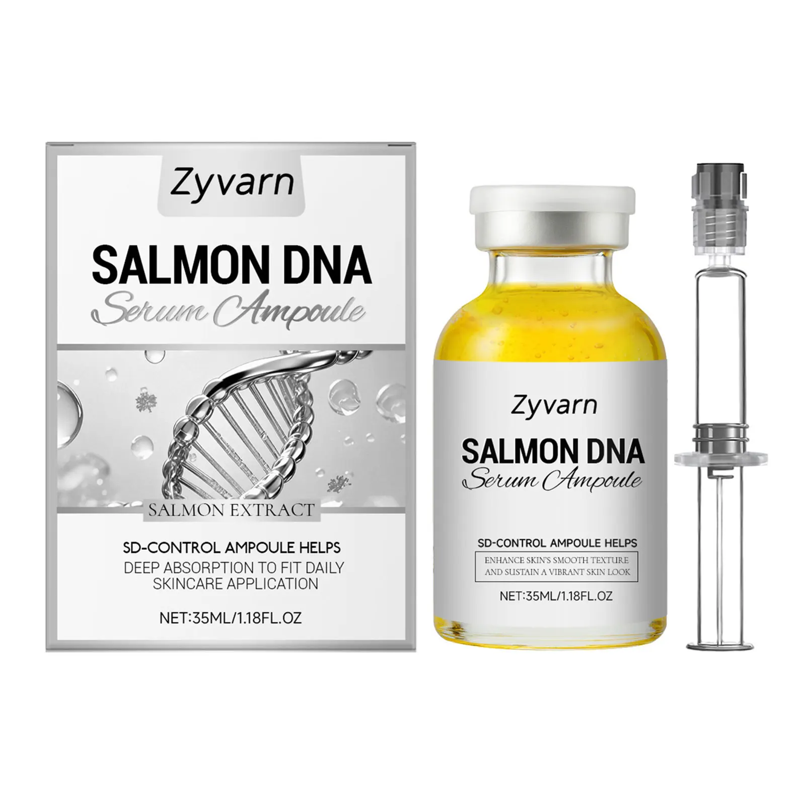 

Сыворотка-ампула с ДНК лосося 35 мл: улучшение эластичности, антивозрастной эффект, интенсивное увлажнение. Корейская косметика. Подготовка к макияжу для сияния кожи.