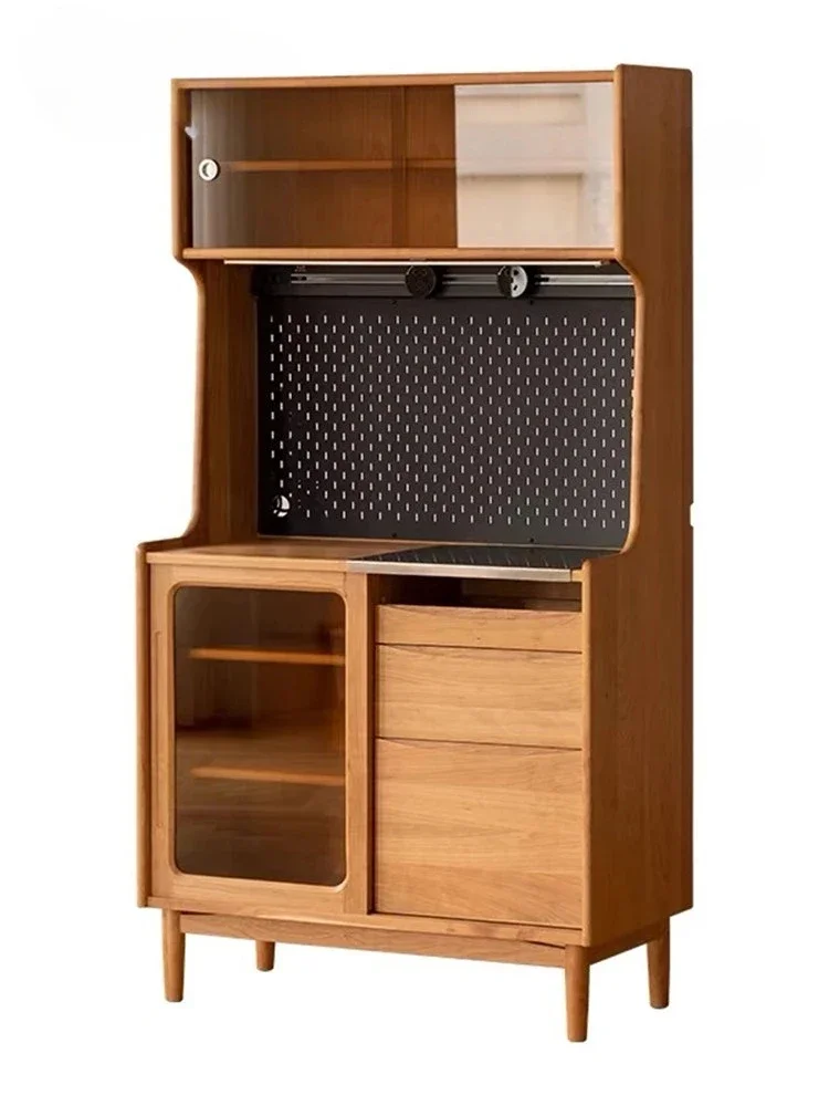 Solid Wood Sideboard Integrated Wall Tea Simple Living Room Multi-Functional Hallway Storage Locker