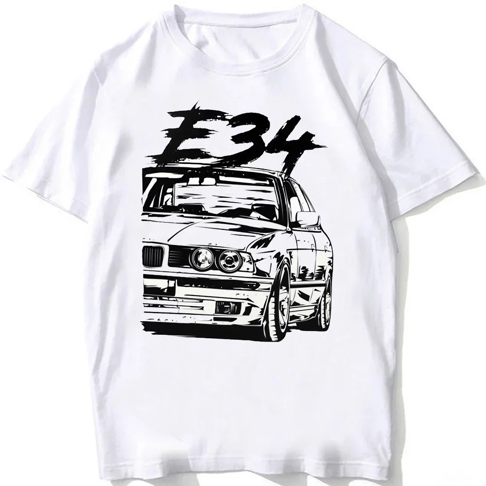 Men\'s M5 T-Shirts Short Sleeve German Retro Style EUDM-E34 E30 M3 Classic Car Casual White Color Graphic T Shirts Oversized