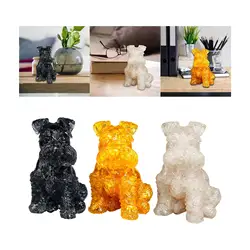 Natural Crystal Obsidian Citrine Powder Crystal Schnauzer Pet Dog Ornament Desktop Ornament Decoration Living Room