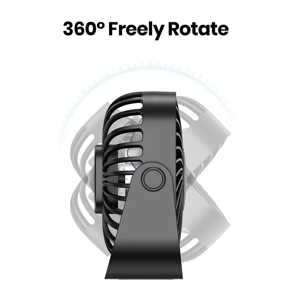 4Inch USB Mini Portable Fan for Camping 3 Speeds Quiet Desk Table Personal Fan 360°Adjustment Standing Fans for Room Home Fans