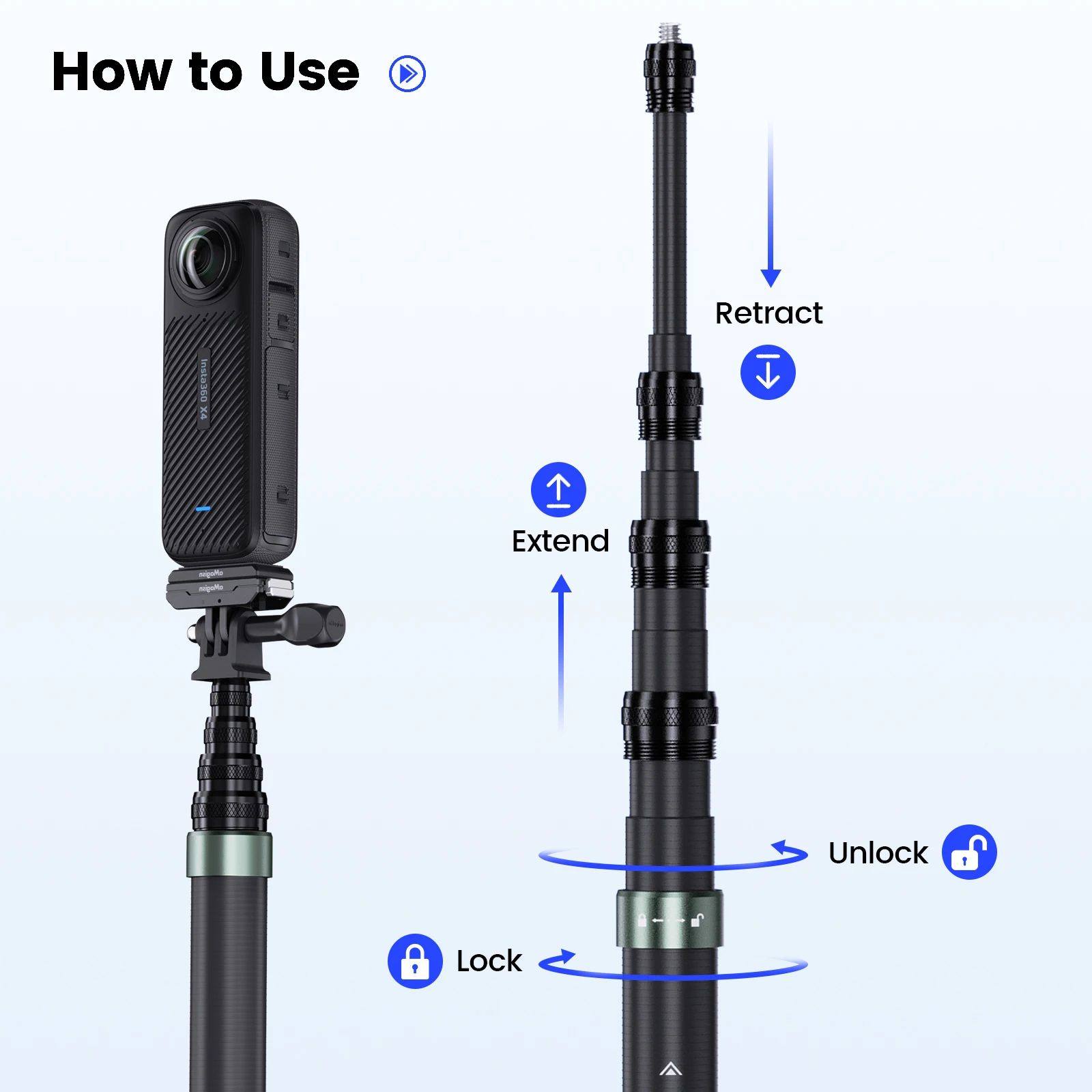 aMagisn Bastone Selfie Invisib - Action Camera Selfie Stick Invisible recensione e prezzo