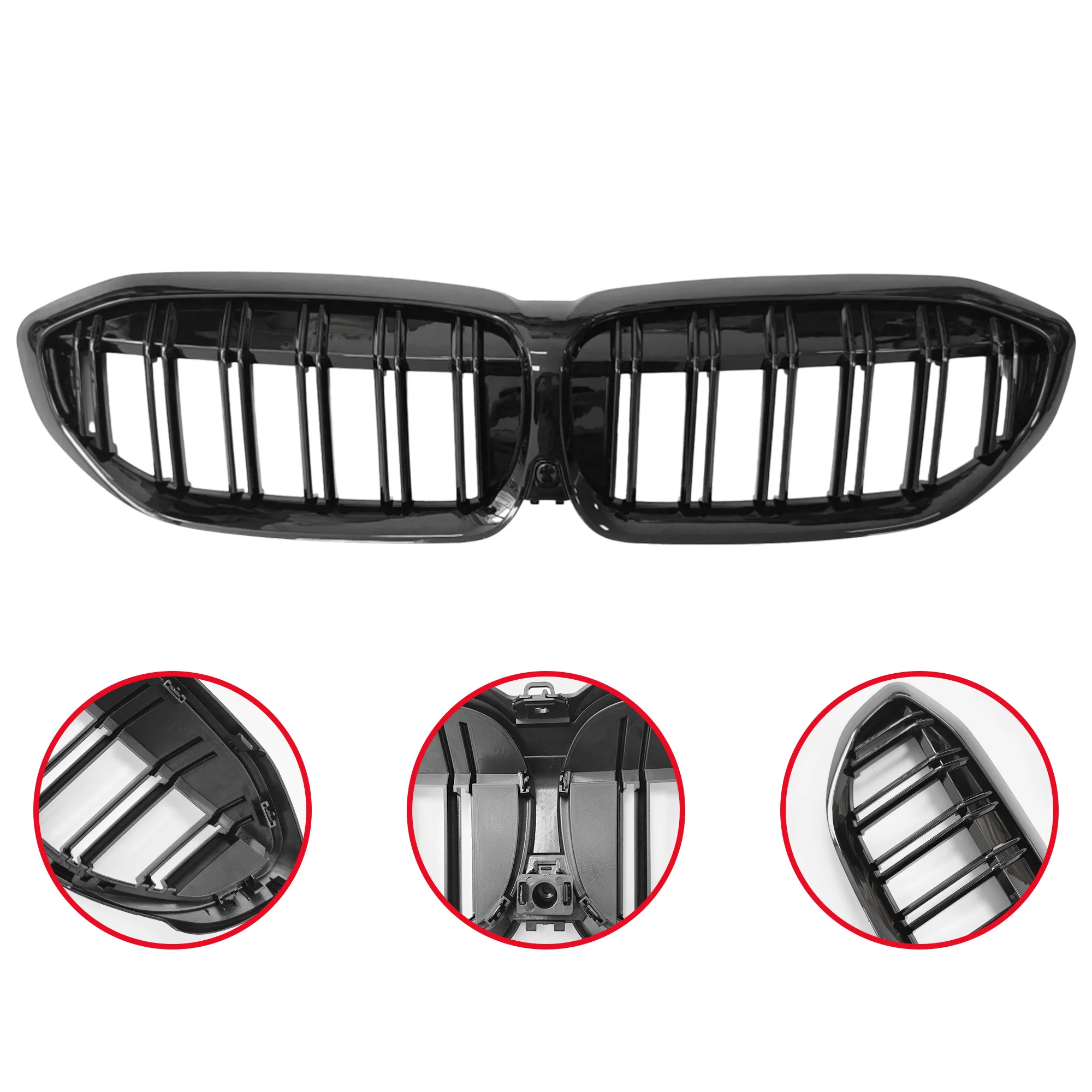 Front Kidney Grill For BMW 3 series G20 G21 G28 318i 320i 330i 340i 320d 330d 2019 2020 2021 2022 Car Gloss Black Bumper Grille