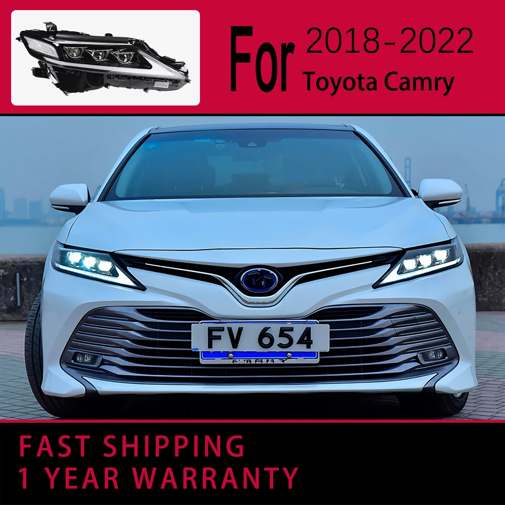 

Автомобильные фары для Toyota Camry XSE, светодиодные фары 2018-2022, фара Camry Drl, линза проектора, автомобильные аксессуары