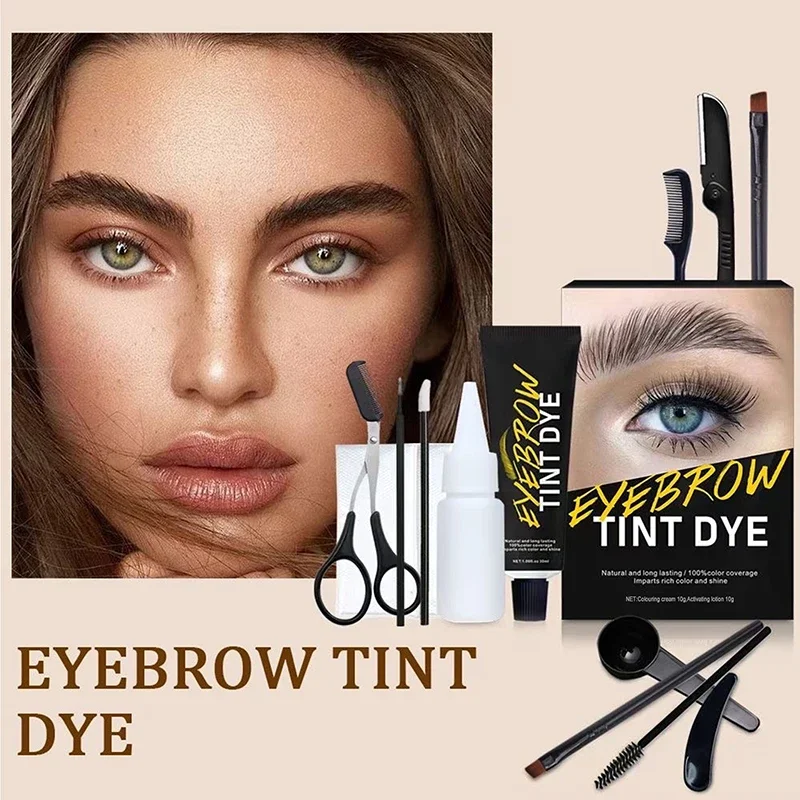 Instant Eyelash & Eyebrow Kit Professional 2 In 1 Lash & Brow Color Natural Bushy Eyebrow Makeup Set Diy Hair Coloring New