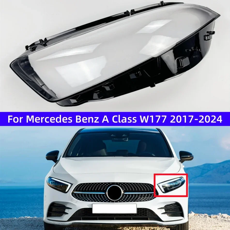 For Mercedes Benz A Class W177 2017-2024 Accessories The Car Transparent PC Material Headlights Cover