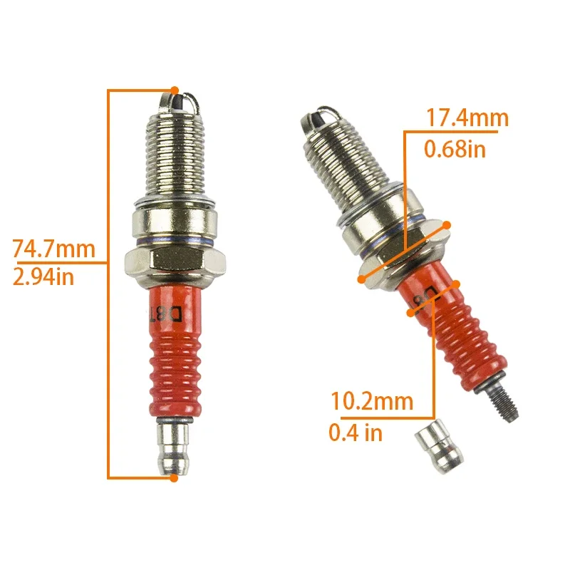 D8TC 10mm Motorcycle Spark Plug For Honda CG125 CG150 CG200 CG250 125cc 150cc 200cc 250cc Off-Road Vertical Engine Scooter