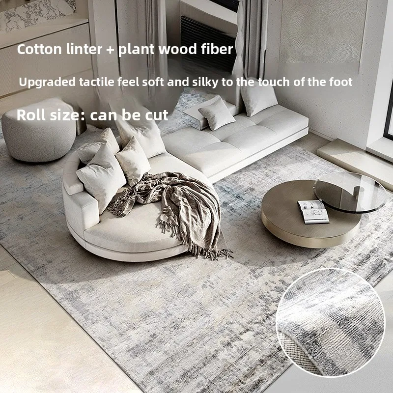 Light luxury villa carpet living room bedroom super soft cotton silk skin feeling carpet luxury study carpet bright high elastic