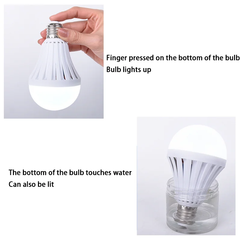 5/7/9/12/15W LED Emergency Light Bulb Handheld Charging Energy-Saving Light Bulb Household Power Failure Emergency Lighting Tool