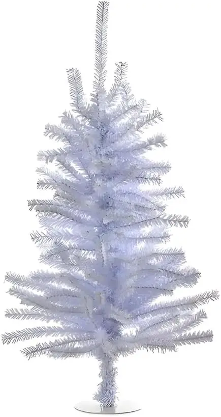 

Silver Tinsel Miniature 18 Inch Christmas Tree with 140 Tips and Base New Mini