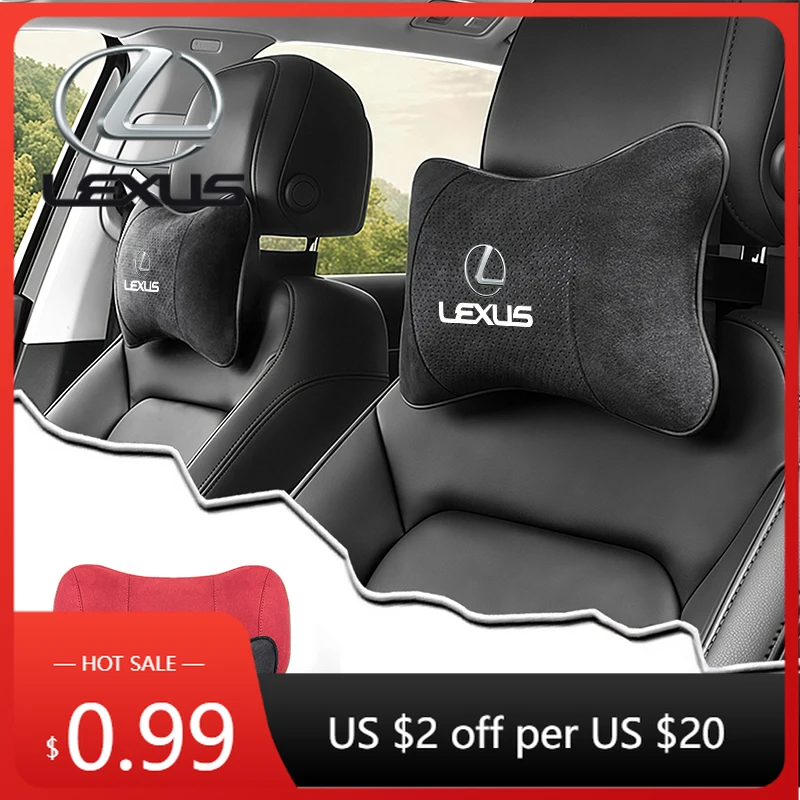 

Interior Stickers Suede Headrest Car Breathable Memory Foam Neck Pillow For Lexus RX300 IS200 IS250 ES350 Ct200h UX250h NX300h E