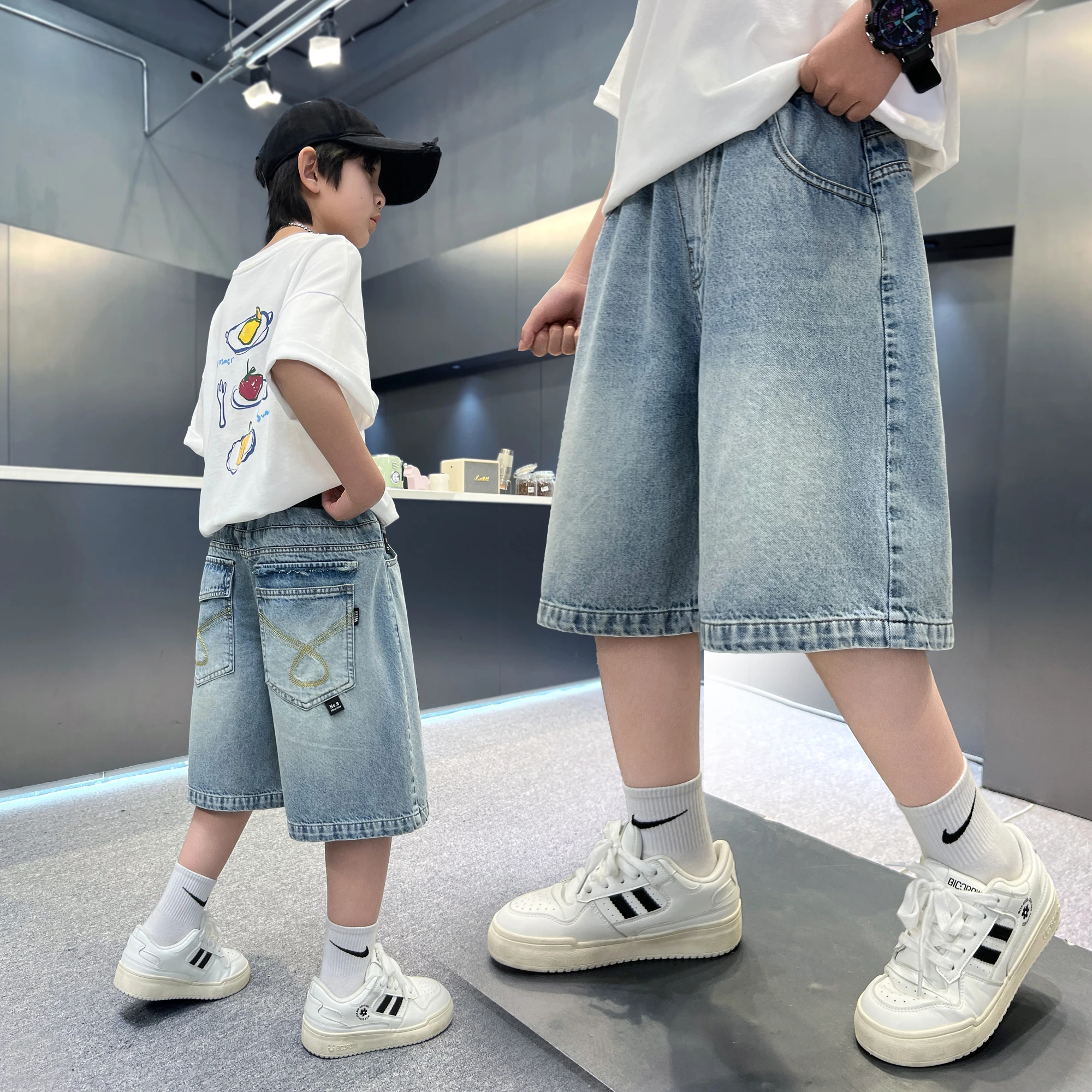 2026 Boys Vintage Blue Denim S - đánh giá và giá Summer Clothing Label