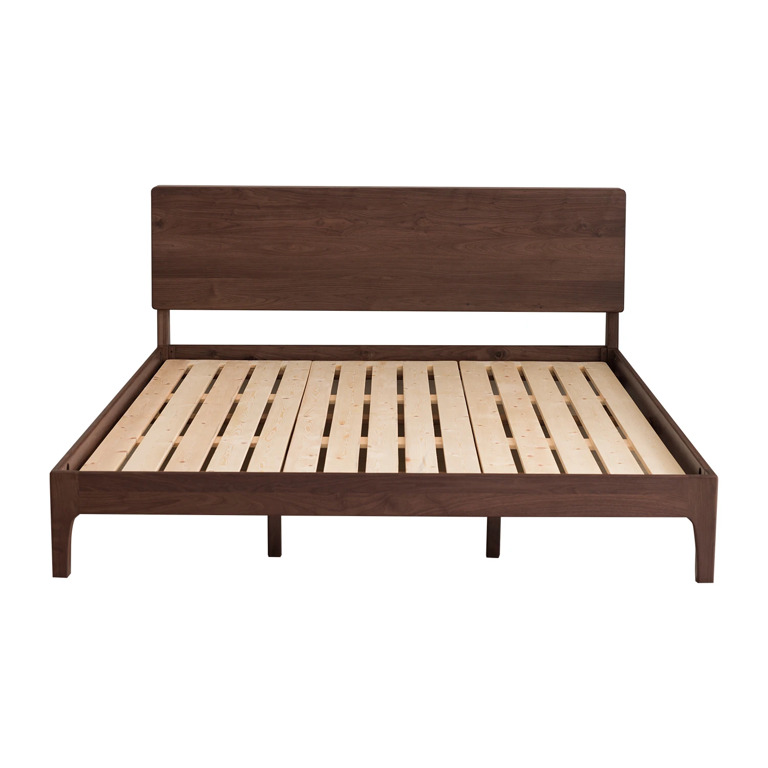 

North American black walnut solid wood double bed log simple Nordic master bedroom wedding bed