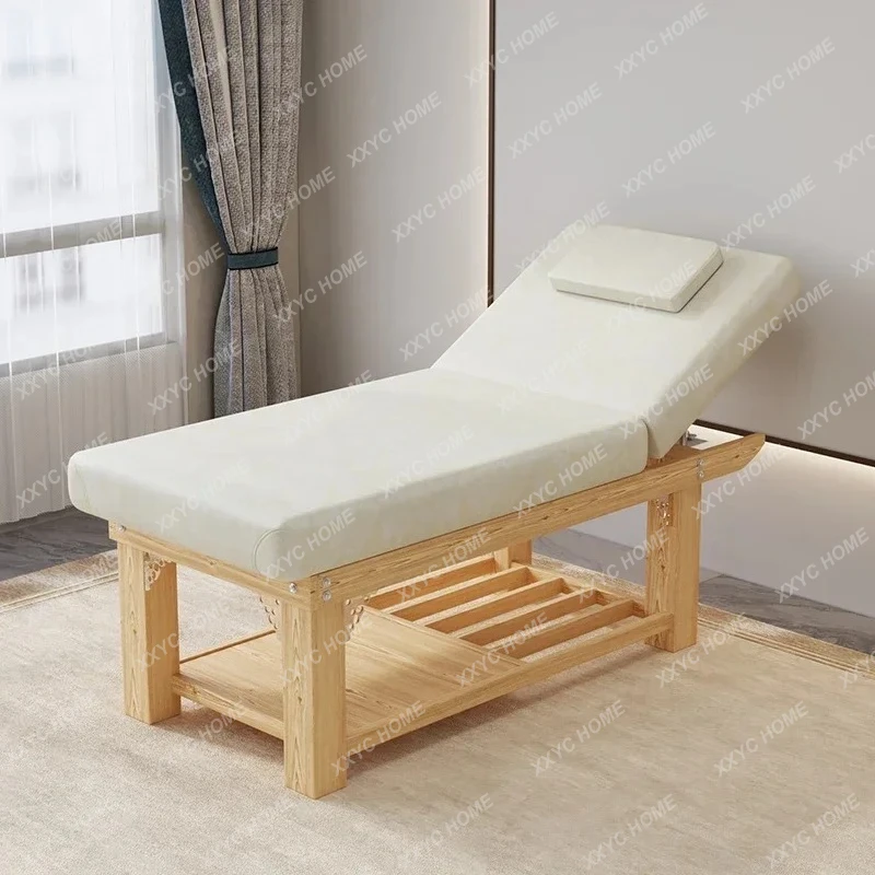 Q Solid Wood Facial Bed High-Grade Tattoo Body Ear Cleaning Traditional Chinese Medicine Tuina Therapy Massage Therapy Bed