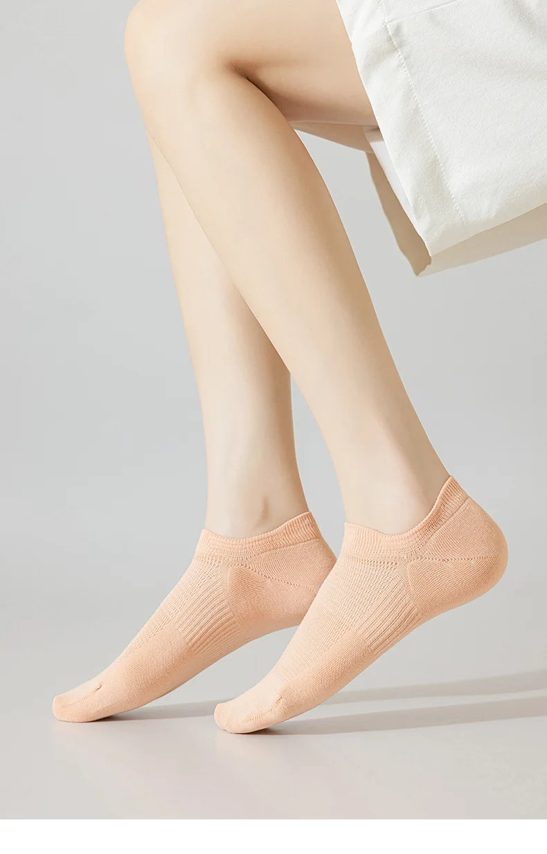 6 Paar Damen-Baumwollsocken, Bootssocken, flach, unsichtbar, kurze Socken, ohne Knochen, Naht, rutschfest, ohne Absatz, einfarbig – Detail 14