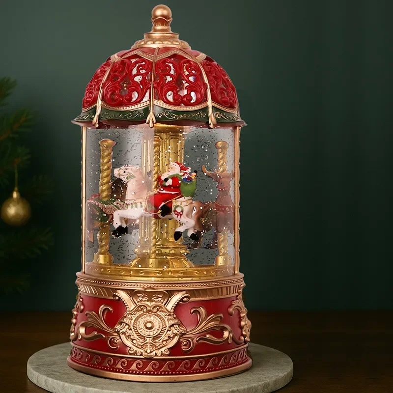 Factory direct sales Christmas music box Santa Claus snowman elk rotating windmill painted Christmas tree