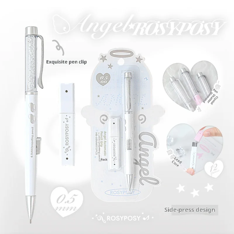 

Набор механических карандашей RosyPosy 0,5 мм, низкий центр тяжести, неразрывной грифель для плавного письма и рисования, эстетические художественные принадлежности