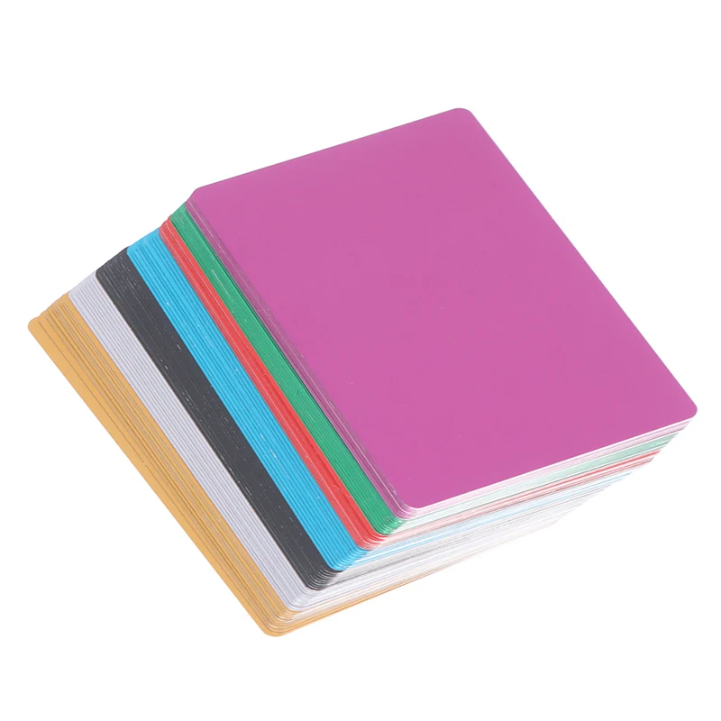 10PCS Blank Metal Business Card Colorful Aluminum Alloy Blanks Card DIY Laser Printing Office Supplies