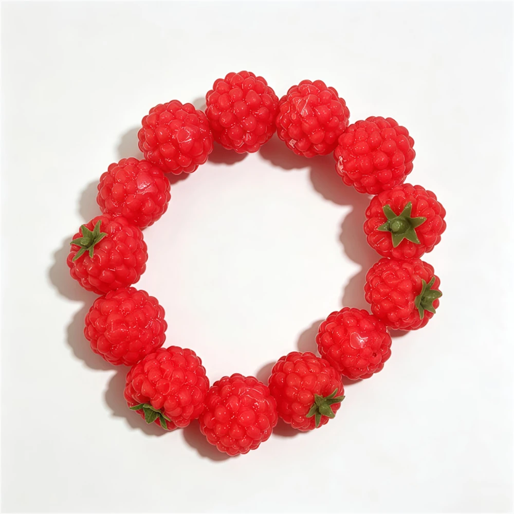 Funny Delicious Fruit Bracelets Cute Apple Pear Orange Stackable Bracelet Set for Women Summer Beach Jewelry