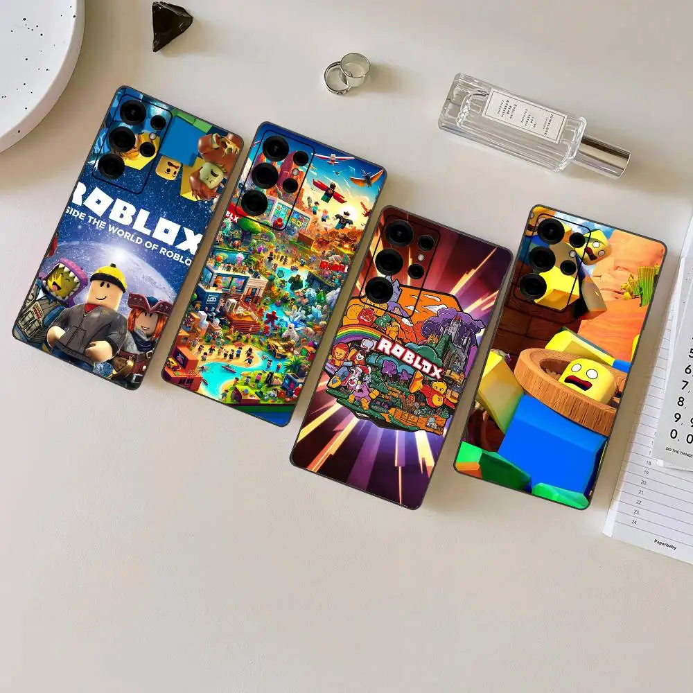 حافظة هاتف R-Roblox لعبة شعبية لهاتف سامسونج S 24 Fe 25 Ultra Plus 20 Lite 21 30 22 23 24 22 Ultra 5G Fundas