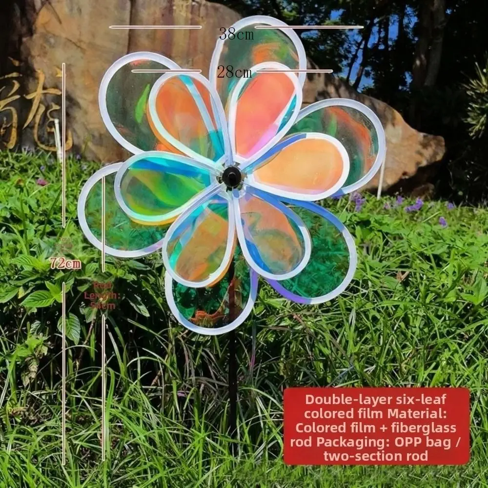 새로운 멀티스타일 해바라기 풍차 PVC 직경 28~38cm 회전하는 해바라기 정원 마당 풍차 장식 야외 파티 피크닉 장식