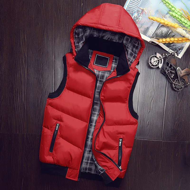 New Stylish Autumn Winter Vest Men High Quality Hood Warm Sleeveless Jacket and Coat Casual Waistcoat Mens Fashion Vest M-5XL