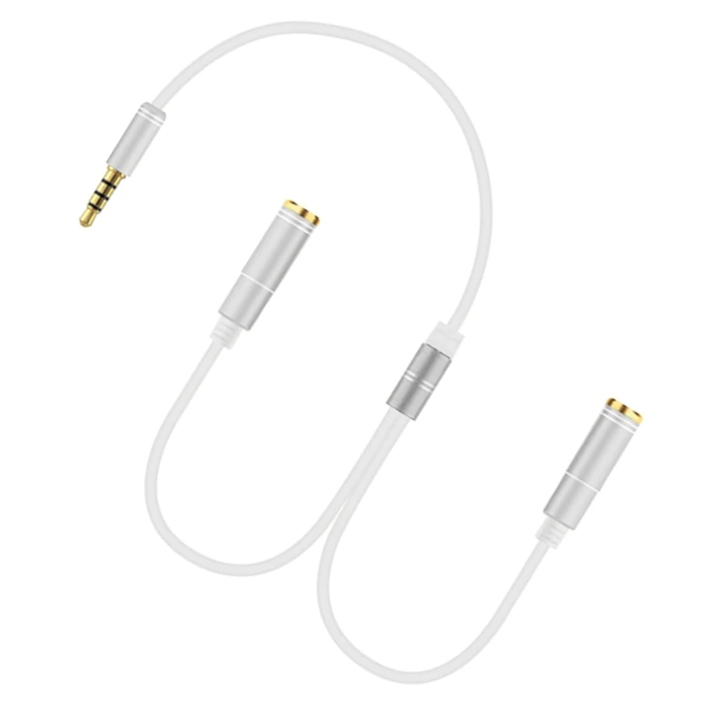라인 제어 기능이있는 소형 2 In 1 사운드 커넥터 다기능 사운드 분배기 사용하기 쉬운 이중 출력 사운드 케이블 30cm Dropship