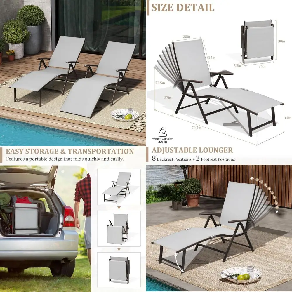 2PCS Patio Chaise L… - image