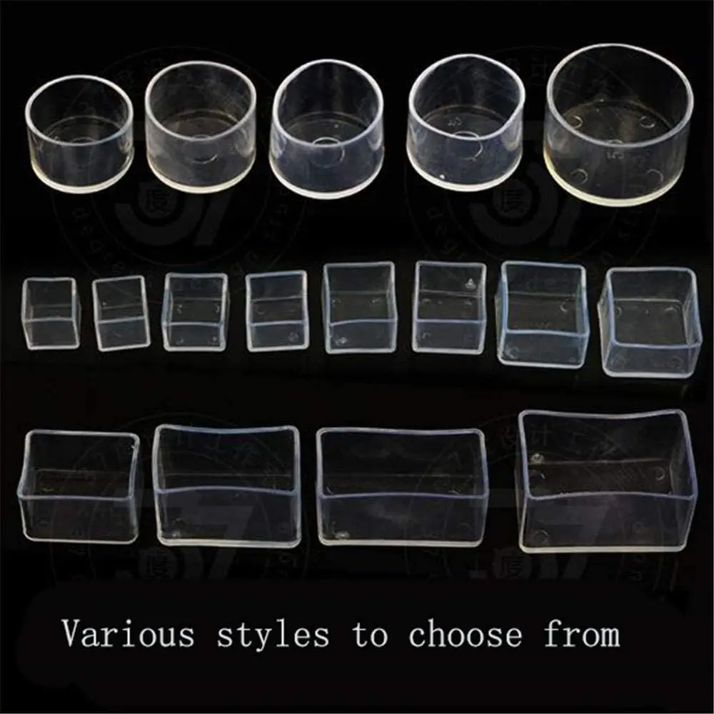 4pcs/set Table Round Bottom Floor Protectors Chair Leg Caps Silicone Pads Non-Slip Covers Furniture Feet