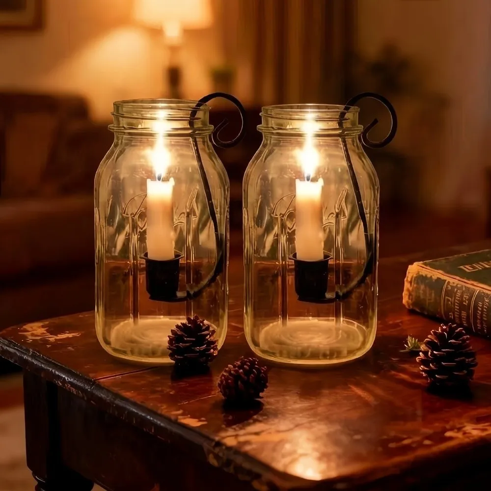 Artistic Metal Wall Mounted Candle Holder Iron Art Rustic Jar Candle Holder Candle Display Rack Indoor Display