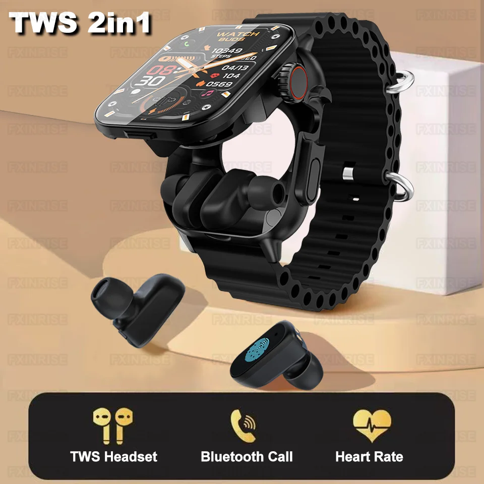 

GT8 2 in 1 Smart Watch With Earbuds Smartwatch TWS Bluetooth Earphone HeartRate Blood Pressure Monitor Sport Watch For Men Women