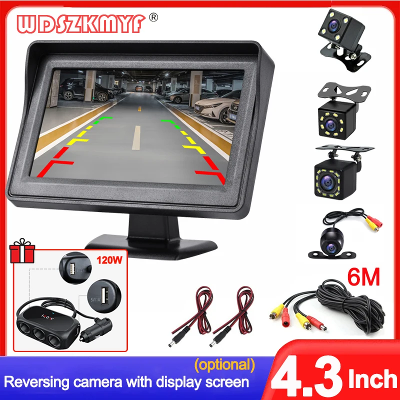 

4.3Inch Rear View Camera Monitor Screen Reversing Camera for Car Parking Parking System Camera for Vehicle Gift Car Accessories