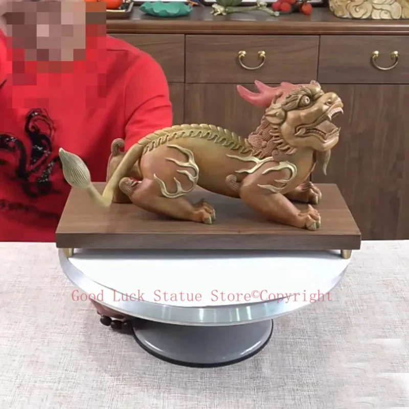 

Латунная статуя-талисман «Королевский Дракон PI XIU» на деревянной основе