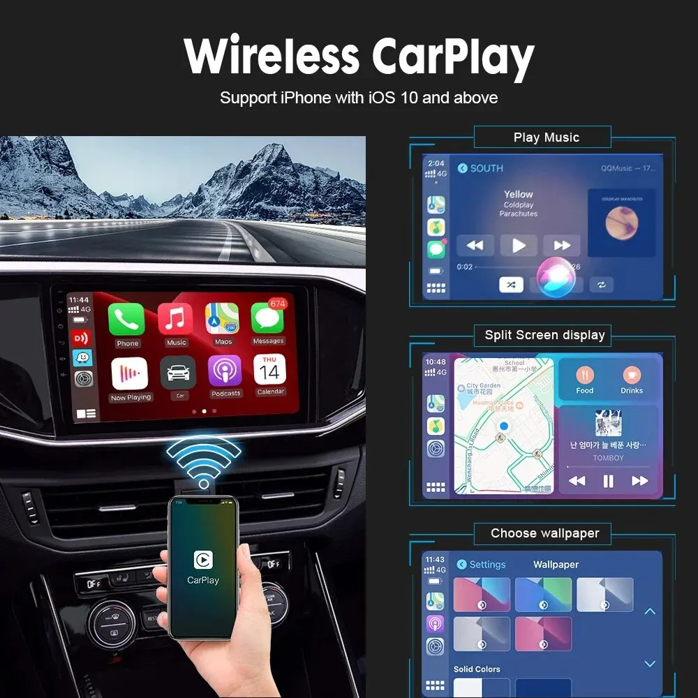 Carlin kit Wireless Carplay Dongle Android Auto Wireless Ai Box Fota Mirror link USB-Adapter für Aftermarket Android-System