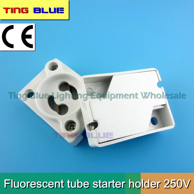 (4pcs)Fluorescent light starter holder Lamp starter lamp holder High quality PC flame retardant 500V 2A