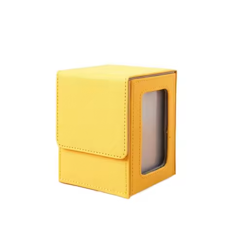 PU Window Collection Box Magnetic Closure Stain-resistant Card Deck Box with Lid Moisture-proof Card Stacking Storage Box