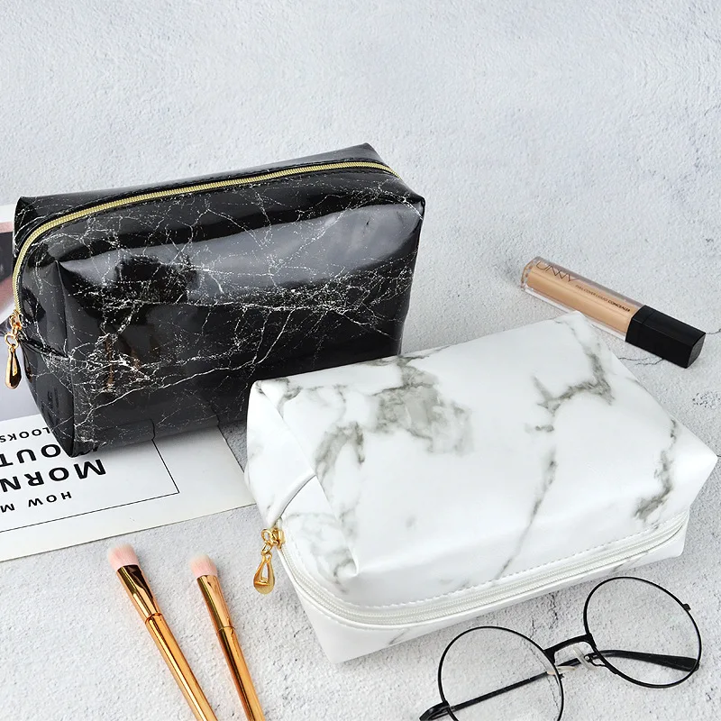 

Marble PU Makeup Bag Small, Waterproof Octagon Cosmetic Pouch, Travel Toiletry Organizer, Portable & Stylish